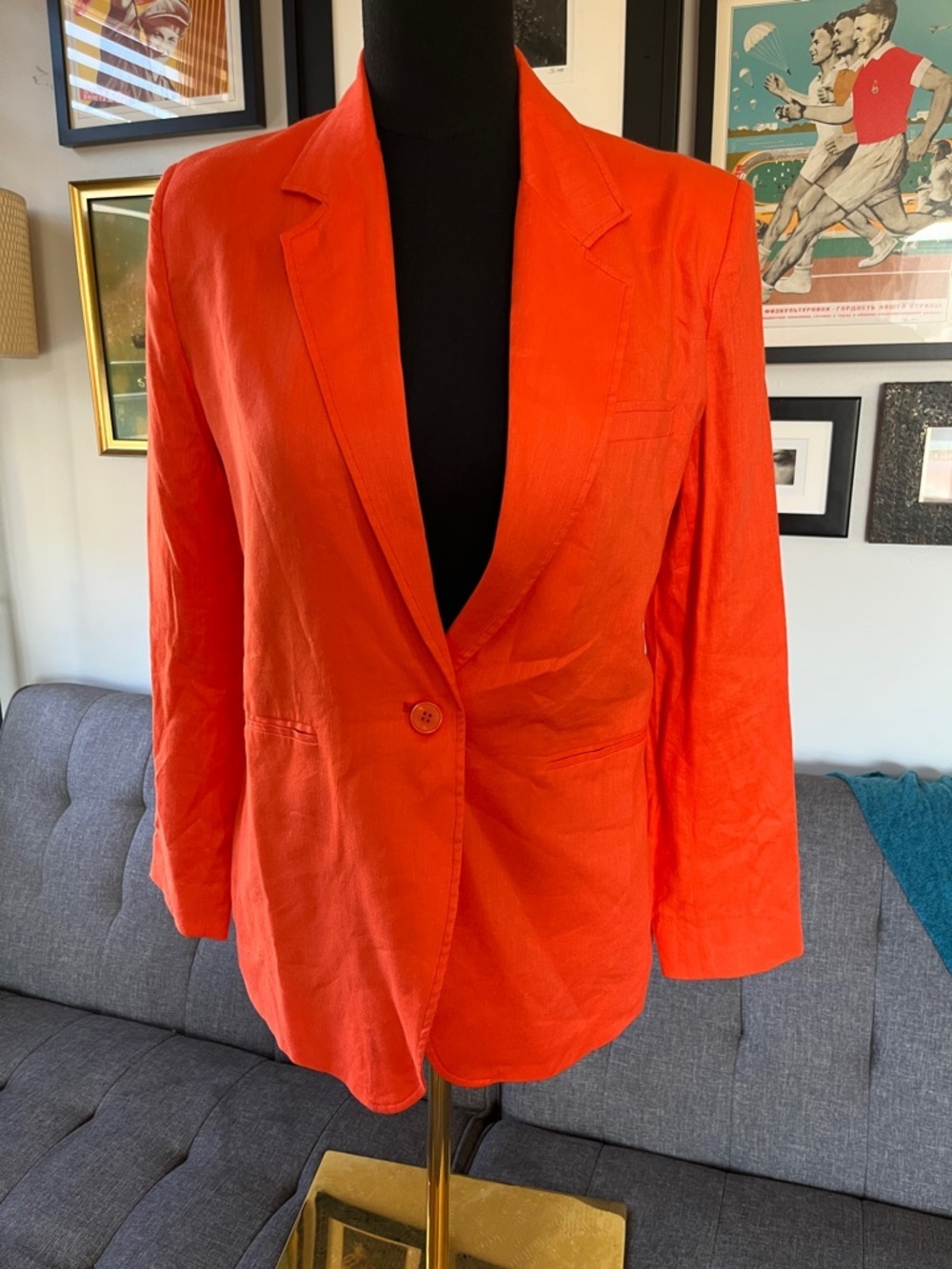 Like new Grey/Vin Women's Orange Blazer size 4